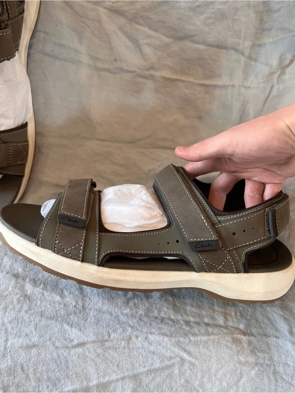 Clarks Men's Grandview Trek Taupe Sandal